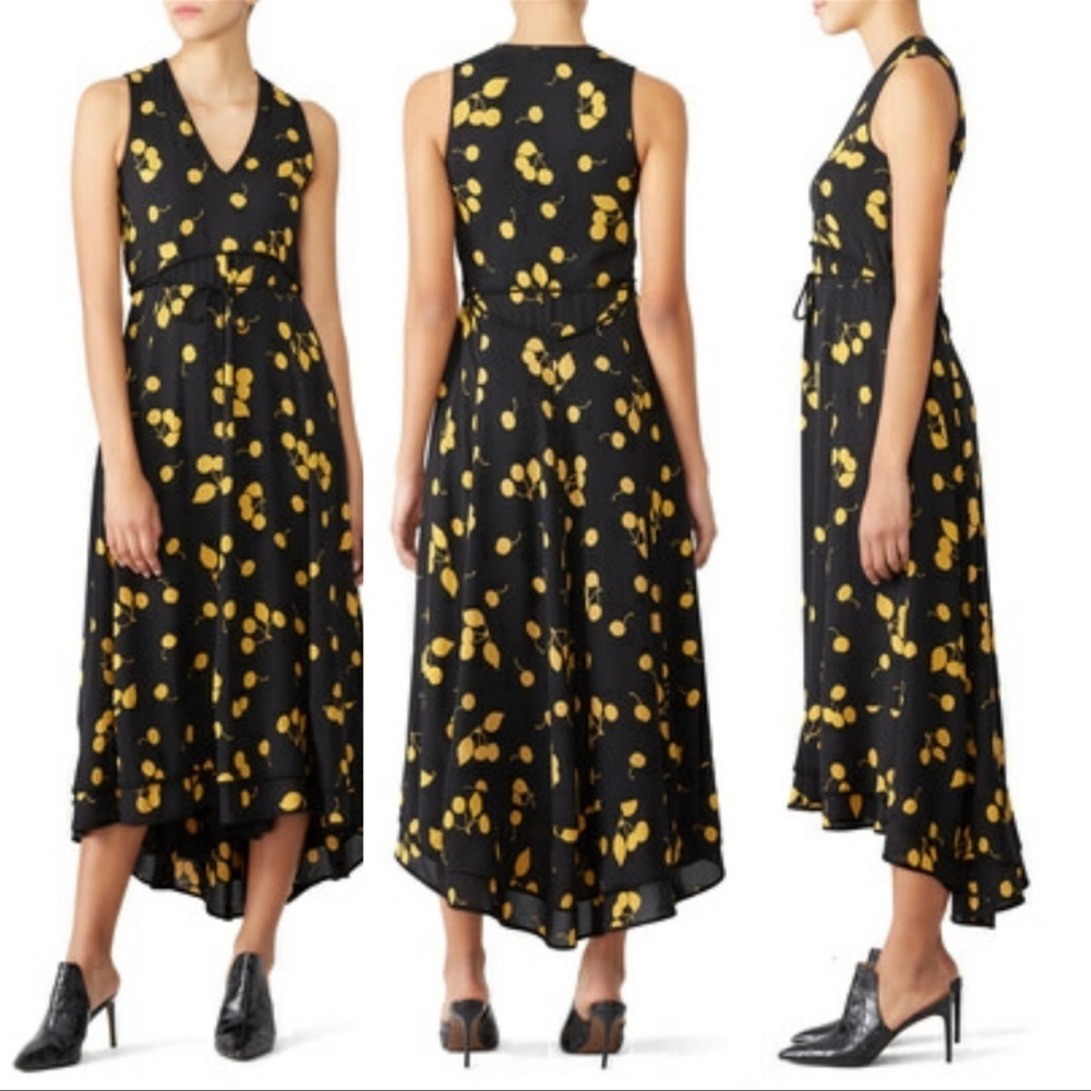 3.1 Phillip Lim Black and Gold Sleeveless Midi Dress